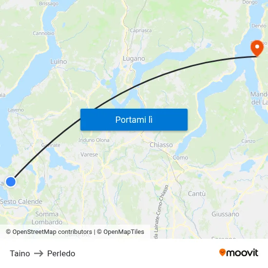 Taino to Perledo map