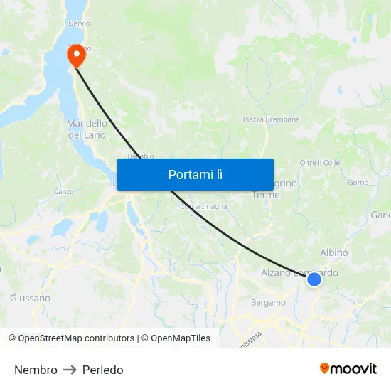 Nembro to Perledo map