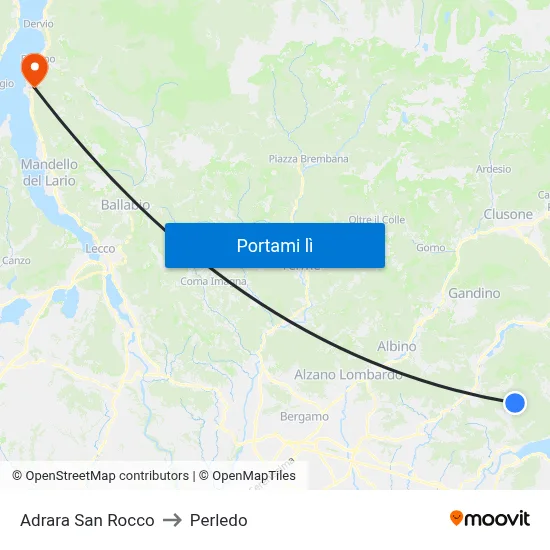 Adrara San Rocco to Perledo map