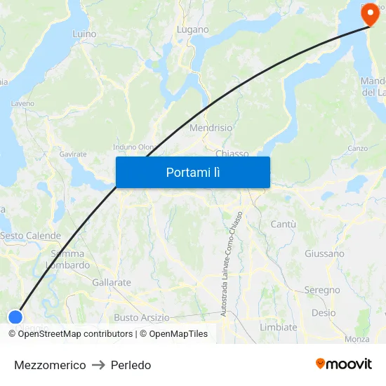 Mezzomerico to Perledo map