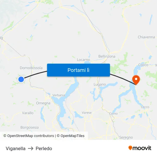 Viganella to Perledo map