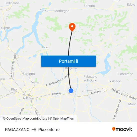 PAGAZZANO to Piazzatorre map