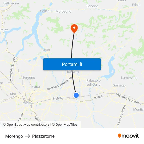 Morengo to Piazzatorre map