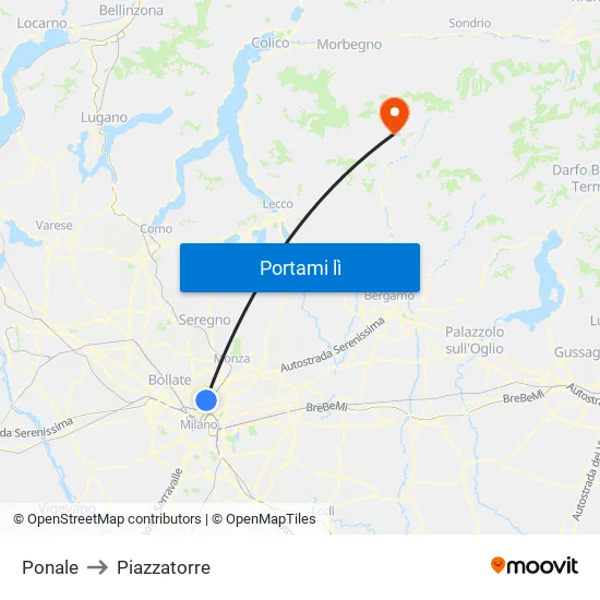 Ponale to Piazzatorre map