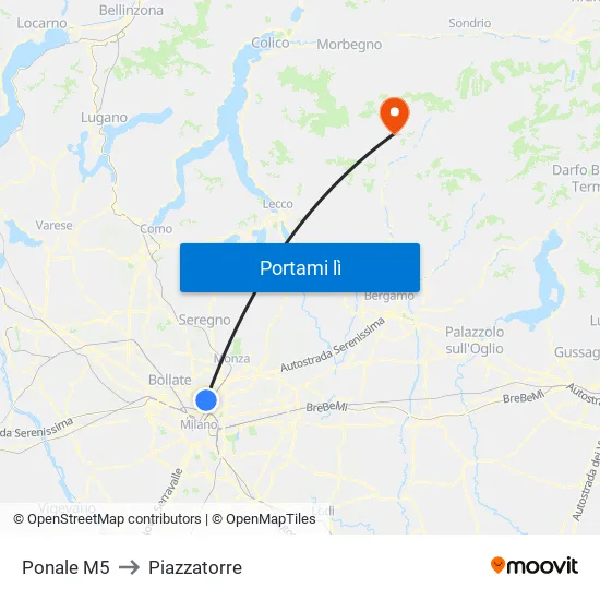 Ponale M5 to Piazzatorre map