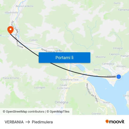VERBANIA to Piedimulera map