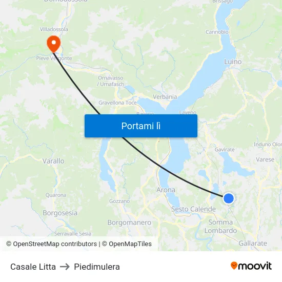 Casale Litta to Piedimulera map