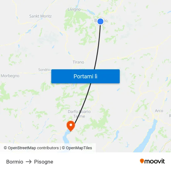 Bormio to Pisogne map