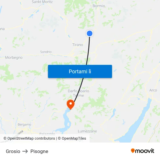 Grosio to Pisogne map