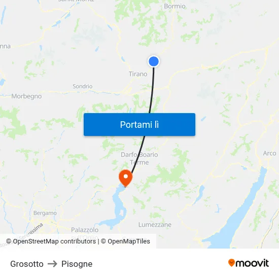 Grosotto to Pisogne map