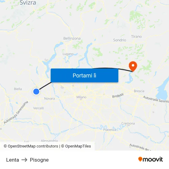 Lenta to Pisogne map