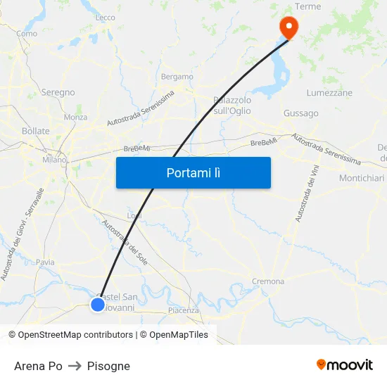 Arena Po to Pisogne map