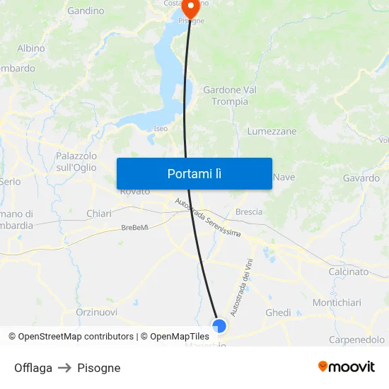 Offlaga to Pisogne map