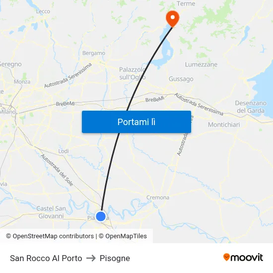 San Rocco Al Porto to Pisogne map