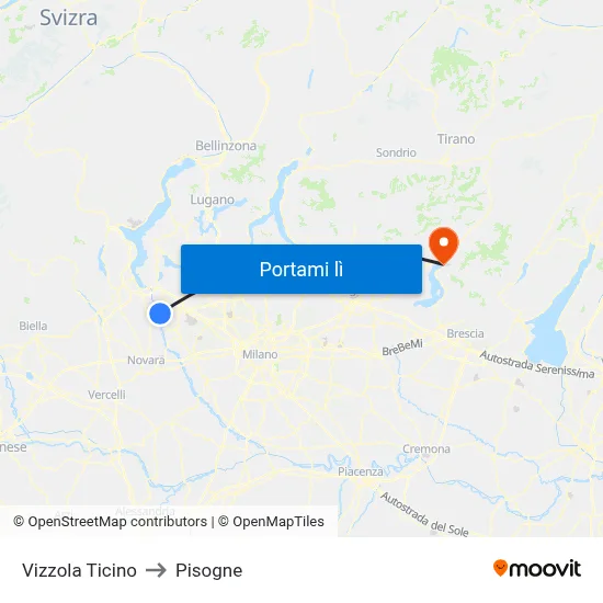 Vizzola Ticino to Pisogne map