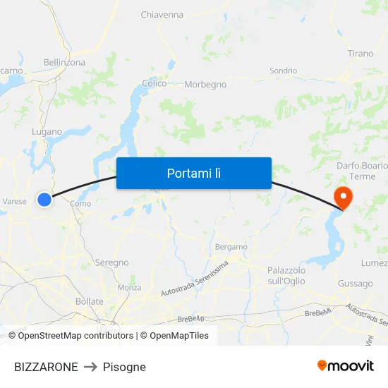 BIZZARONE to Pisogne map