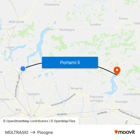 MOLTRASIO to Pisogne map