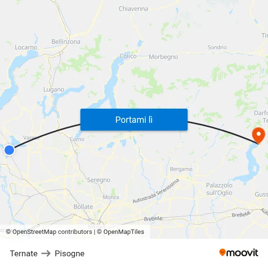 Ternate to Pisogne map
