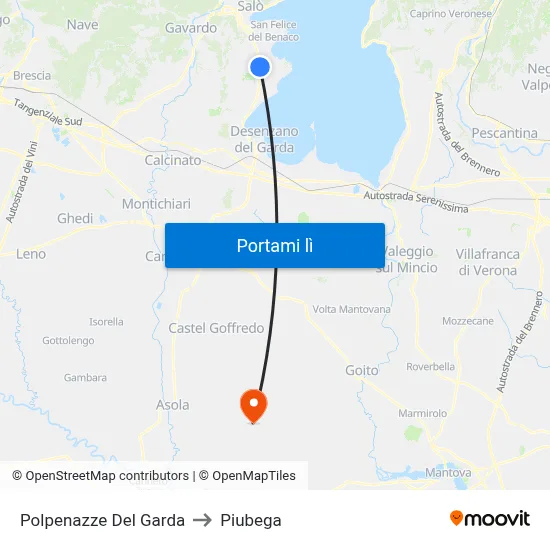Polpenazze Del Garda to Piubega map