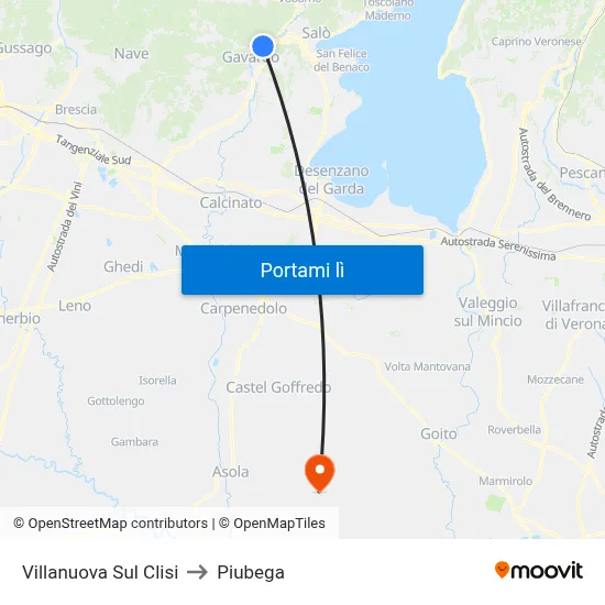 Villanuova Sul Clisi to Piubega map