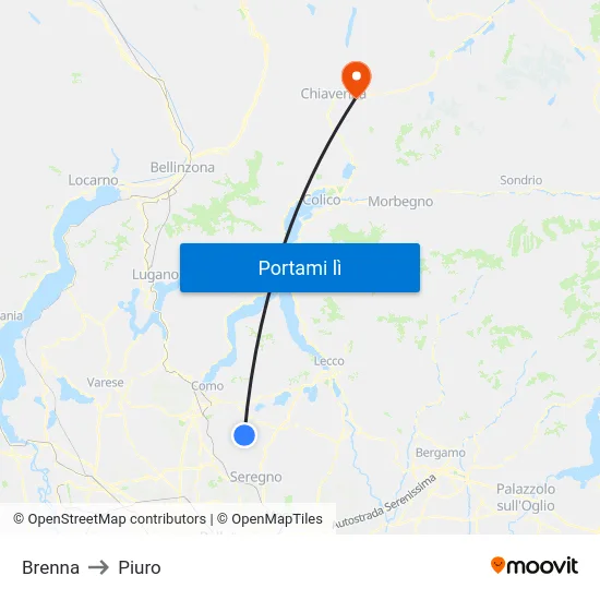 Brenna to Piuro map