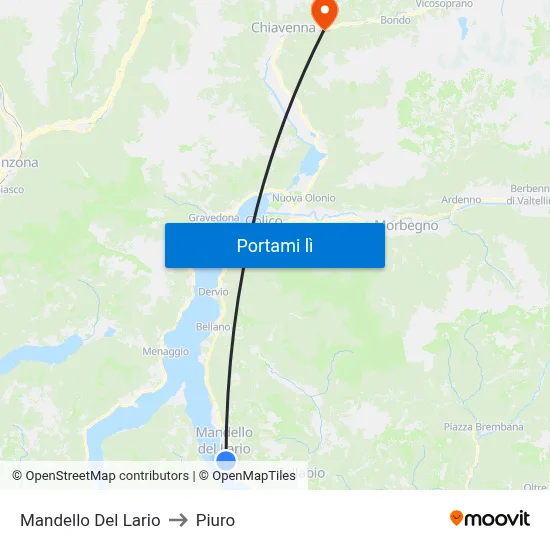 Mandello Del Lario to Piuro map