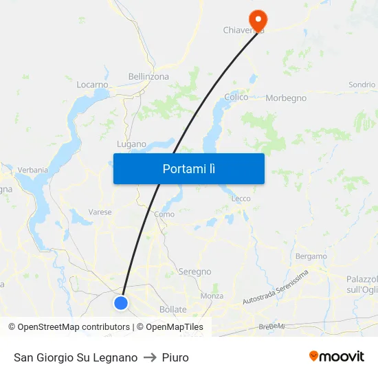 San Giorgio Su Legnano to Piuro map