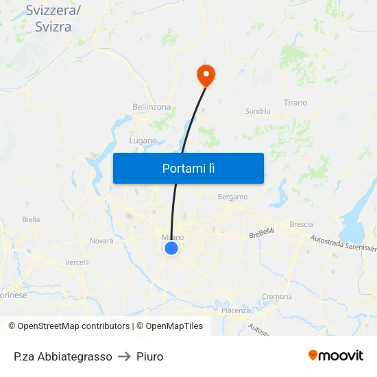 P.za Abbiategrasso to Piuro map