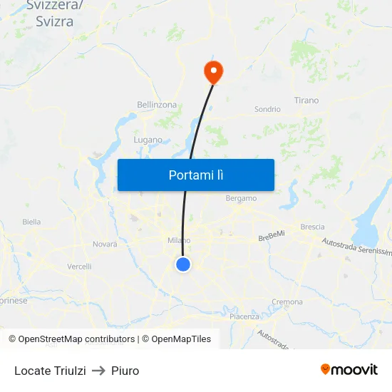 Locate Triulzi to Piuro map