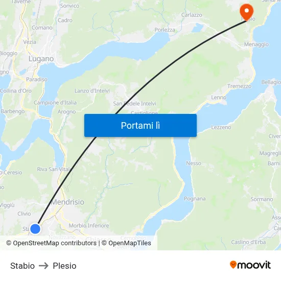 Stabio to Plesio map