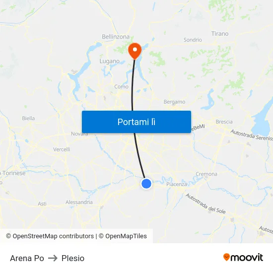 Arena Po to Plesio map