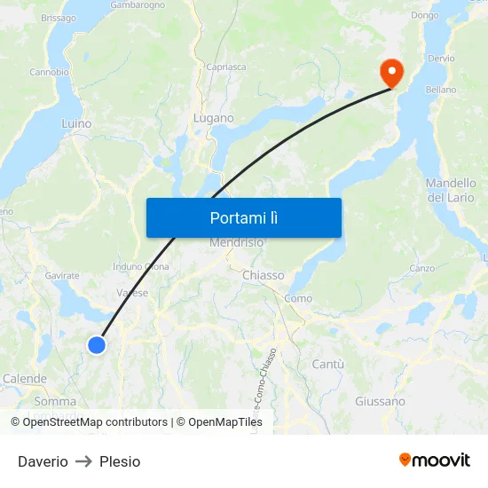 Daverio to Plesio map