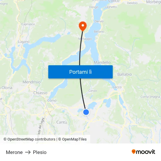 Merone to Plesio map