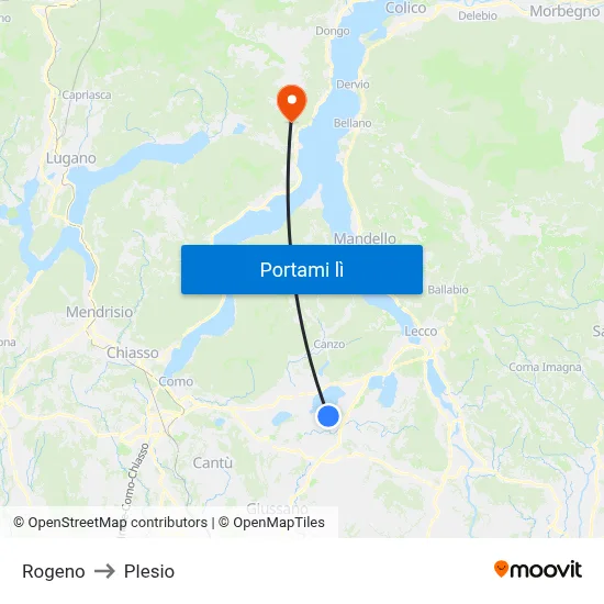 Rogeno to Plesio map