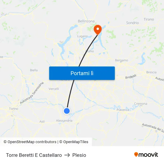 Torre Beretti E Castellaro to Plesio map