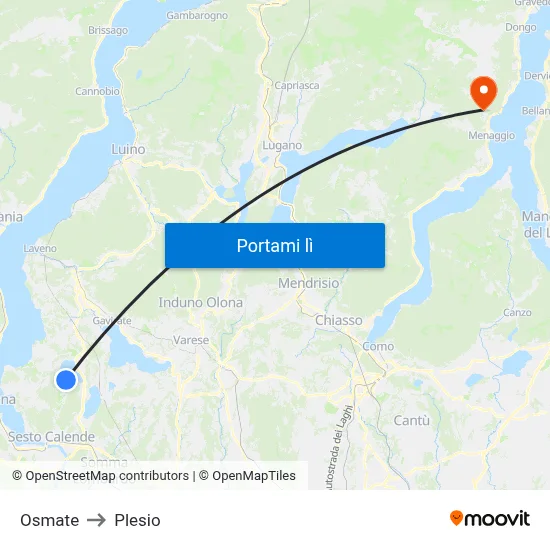 Osmate to Plesio map