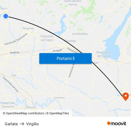 Garlate to Virgilio map