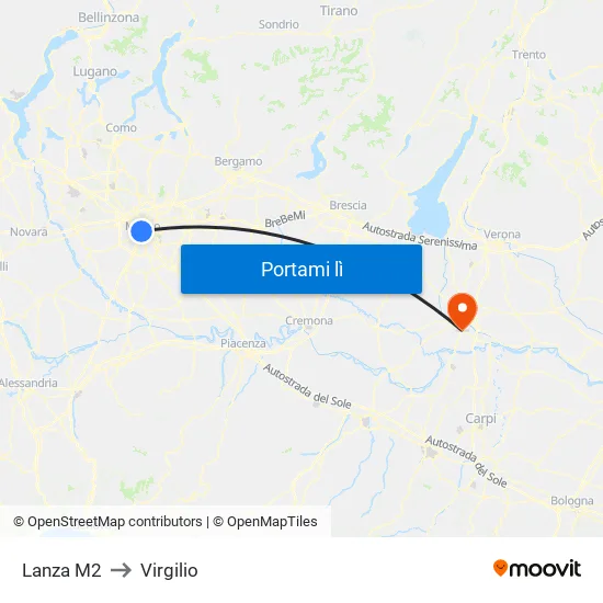 Lanza M2 to Virgilio map