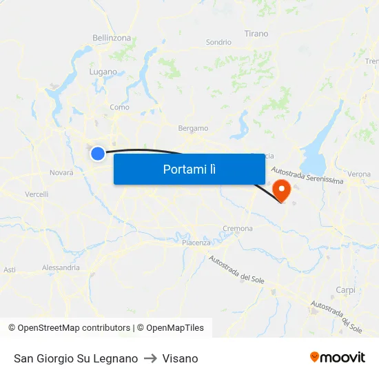San Giorgio Su Legnano to Visano map