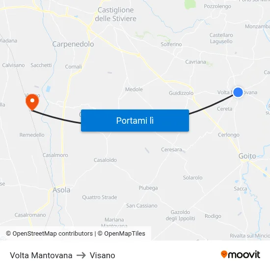 Volta Mantovana to Visano map
