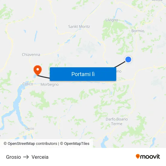 Grosio to Verceia map