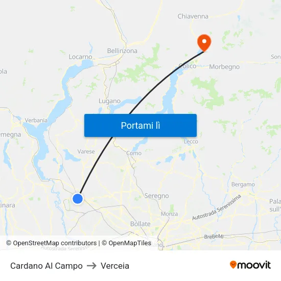 Cardano Al Campo to Verceia map