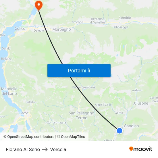 Fiorano Al Serio to Verceia map