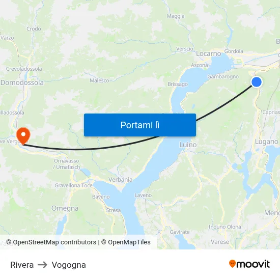 Rivera to Vogogna map