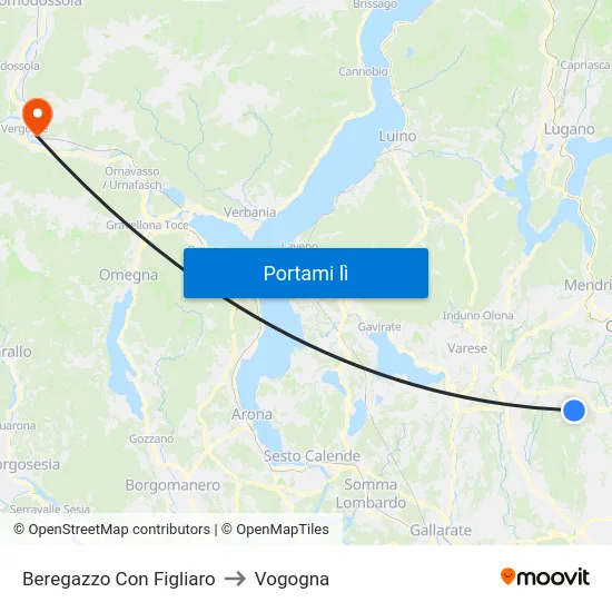 Beregazzo Con Figliaro to Vogogna map