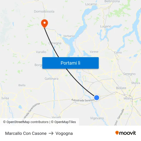 Marcallo Con Casone to Vogogna map