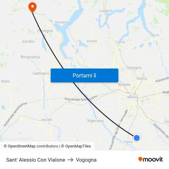 Sant' Alessio Con Vialone to Vogogna map