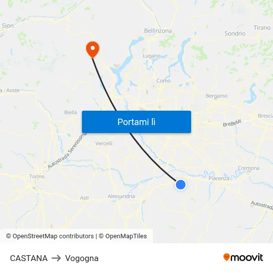 CASTANA to Vogogna map