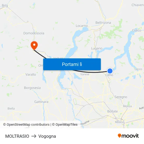 MOLTRASIO to Vogogna map
