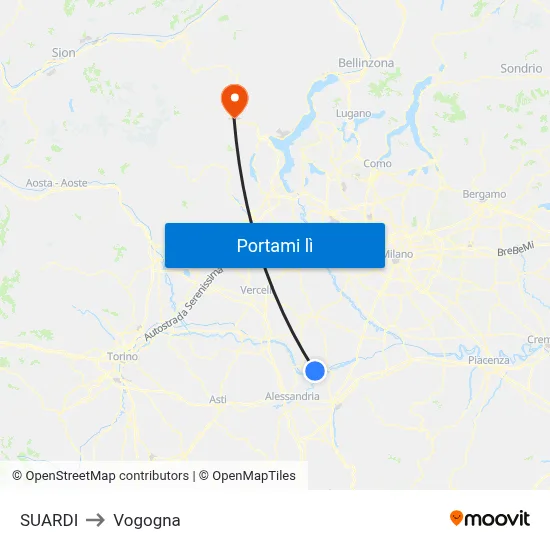 SUARDI to Vogogna map